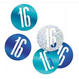 Blue 16th Birthday Confetti