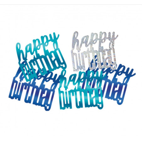 Blue Happy Birthday Confetti
