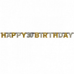 Gold Happy 30th Birthday Banner