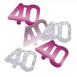 Pink 40th Birthday Confetti