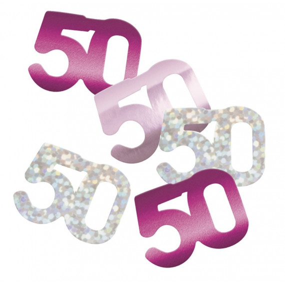 Pink 50th Birthday Confetti