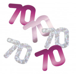 Pink 70th Birthday Confetti