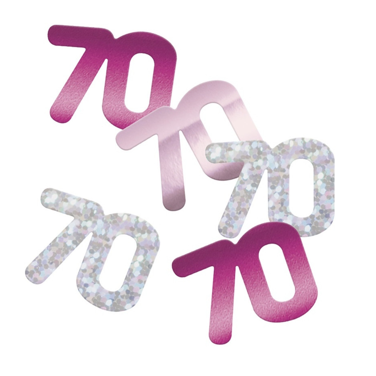 Pink 70th Birthday Confetti