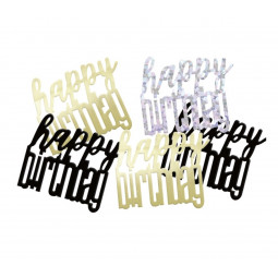 Black Happy Birthday Confetti