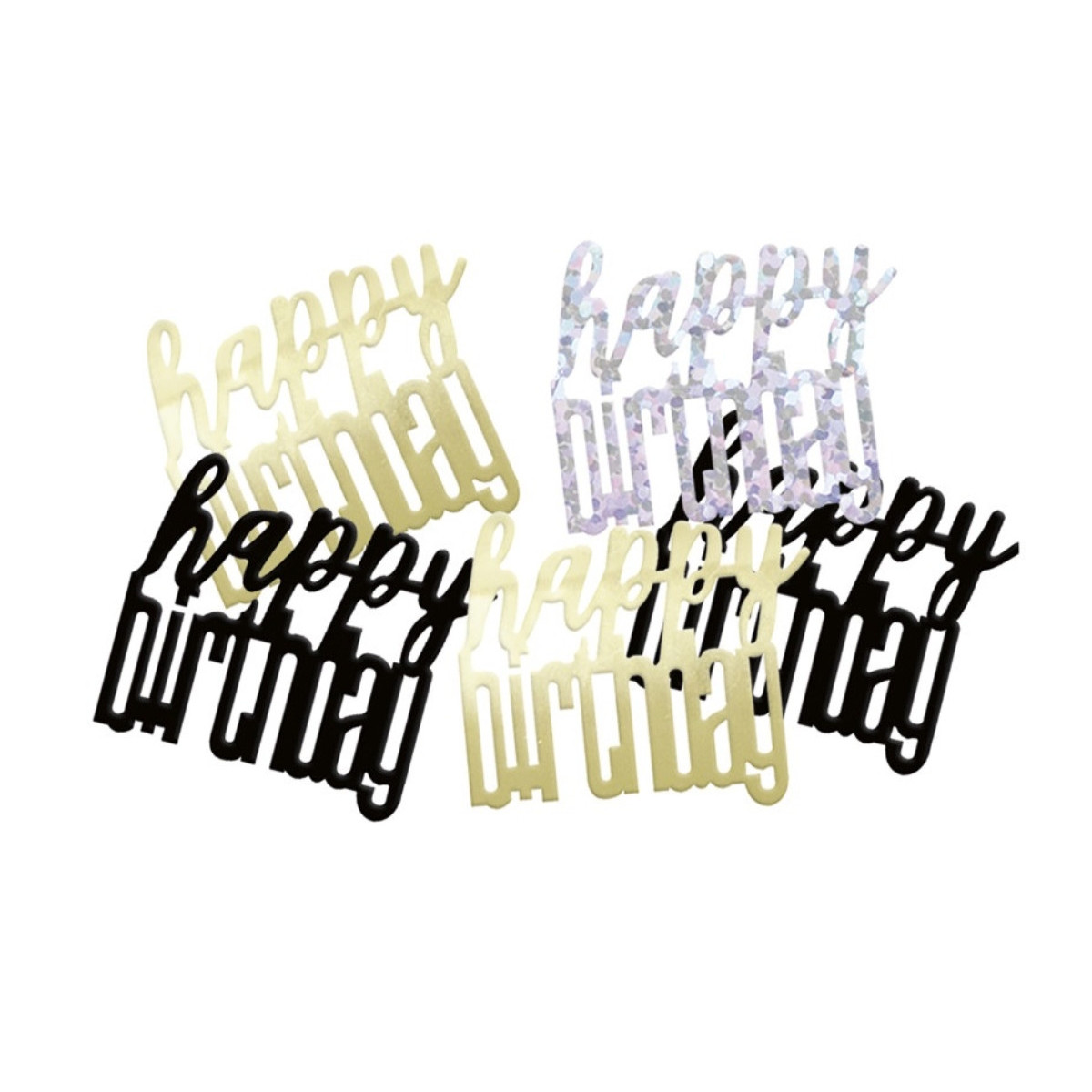 Black Happy Birthday Confetti