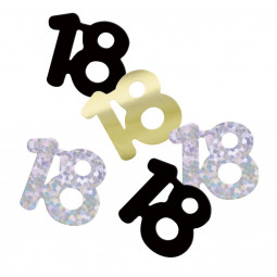 Black 18th Birthday Confetti