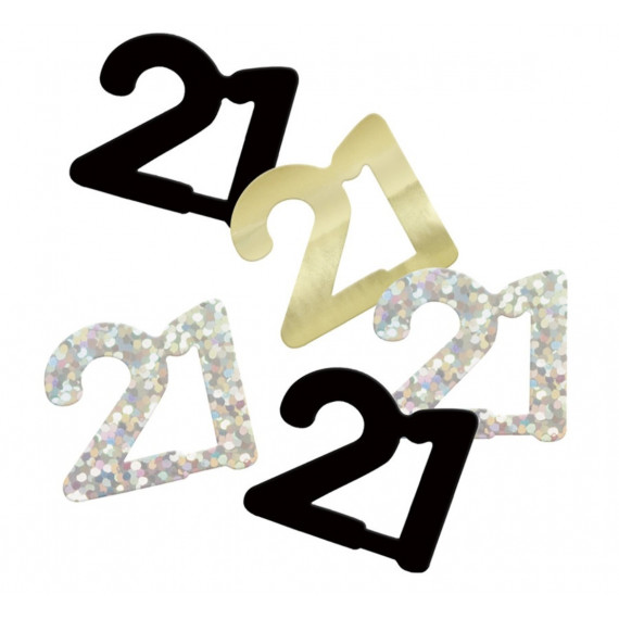 Black 21st Birthday Confetti