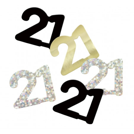 Black 21st Birthday Confetti