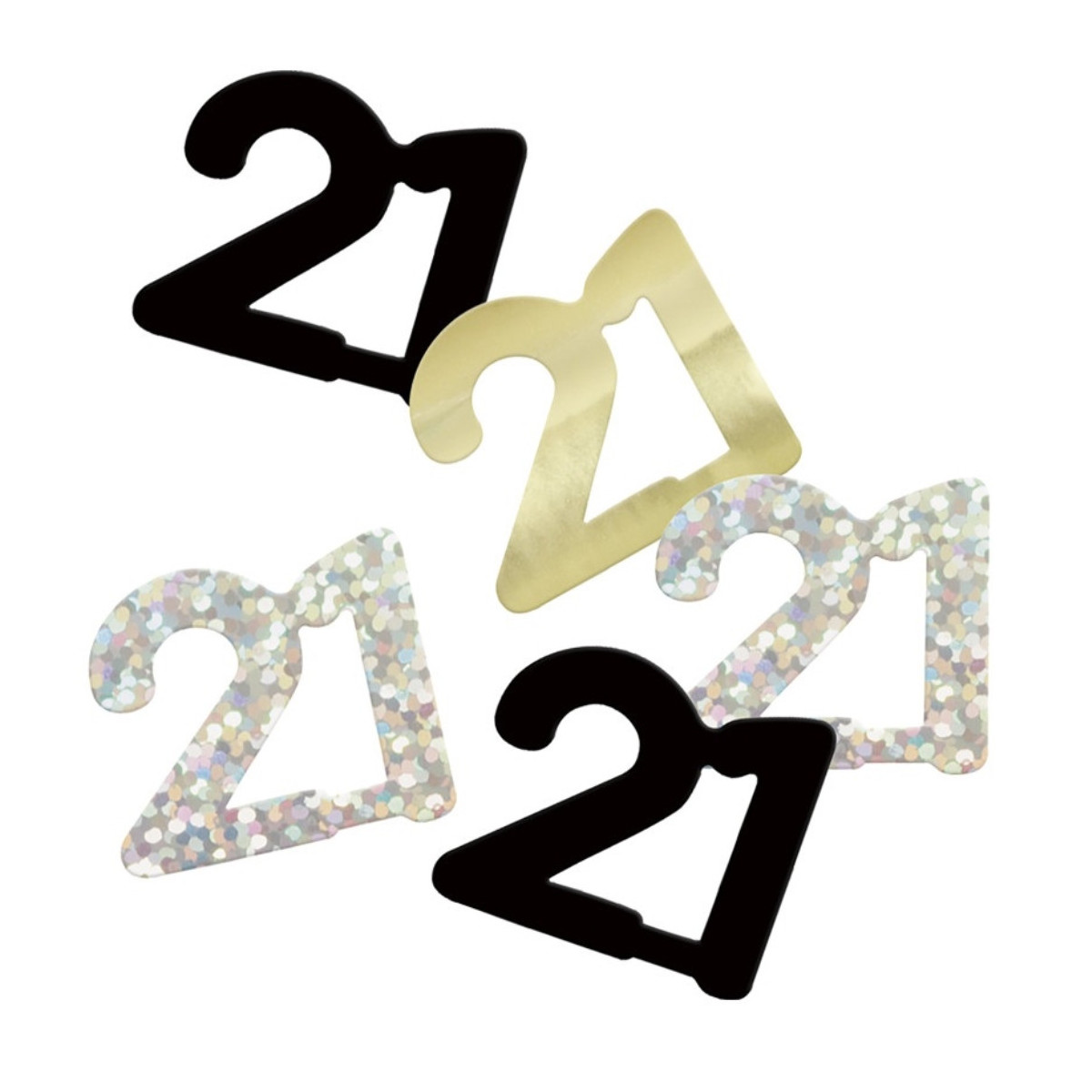 Black 21st Birthday Confetti