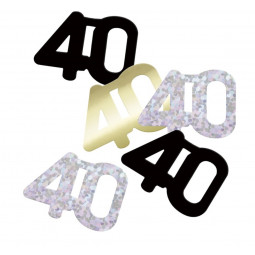 Black 40th Birthday Confetti
