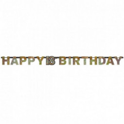 Gold Happy 18th Birthday Banner