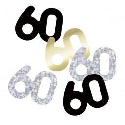 Black 60th Birthday Confetti