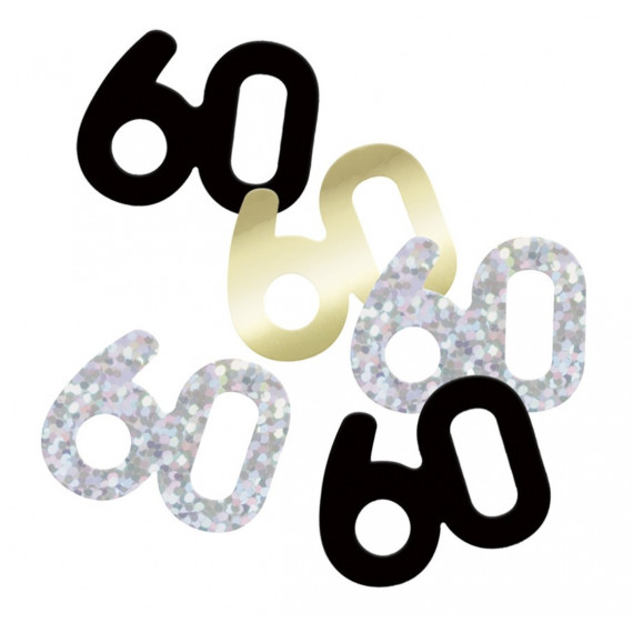 Black 60th Birthday Confetti