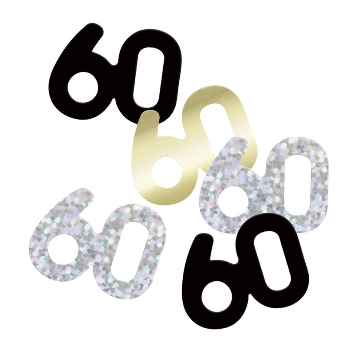 Black 60th Birthday Confetti