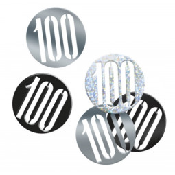 Black 100th Birthday Confetti