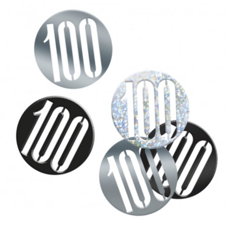 Black 100th Birthday Confetti