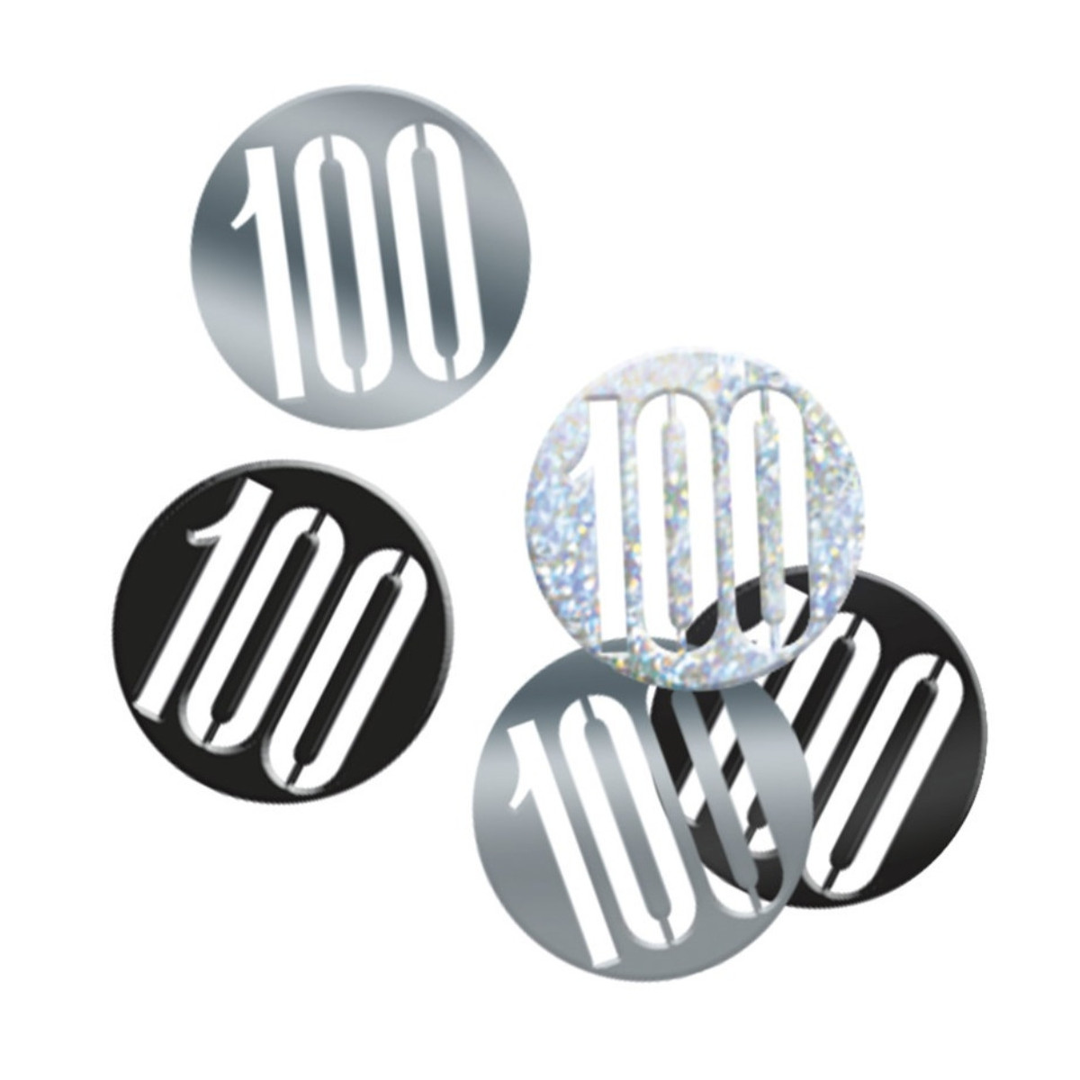 Black 100th Birthday Confetti