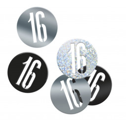 Black 16th Birthday Confetti