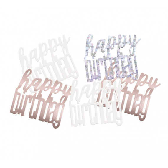 Rose Gold Happy Birthday Confetti