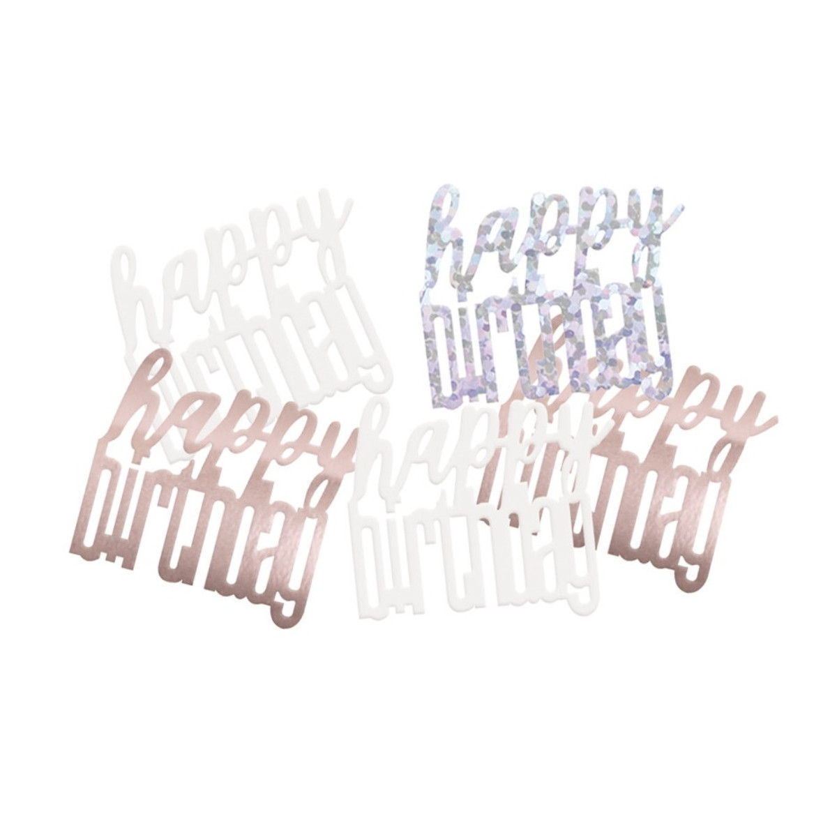 Rose Gold Happy Birthday Confetti