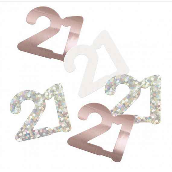 Rose Gold 21st Birthday Confetti