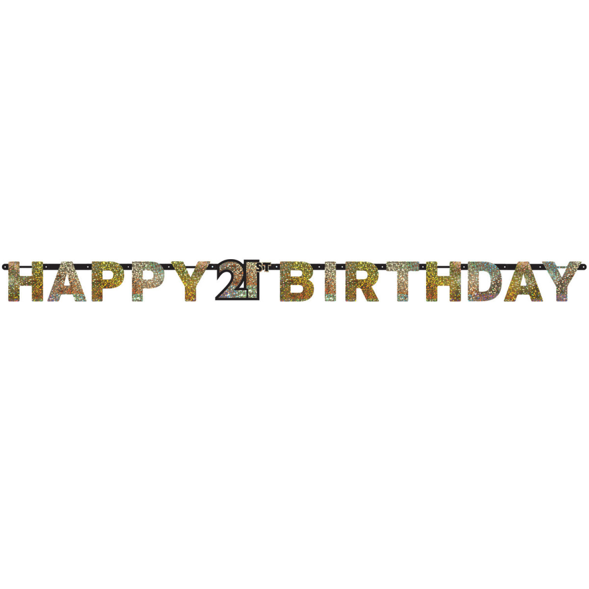 Gold Happy 21st Birthday Banner