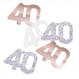 Rose Gold 40th Birthday Confetti