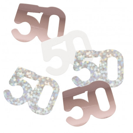 Rose Gold 50th Birthday Confetti