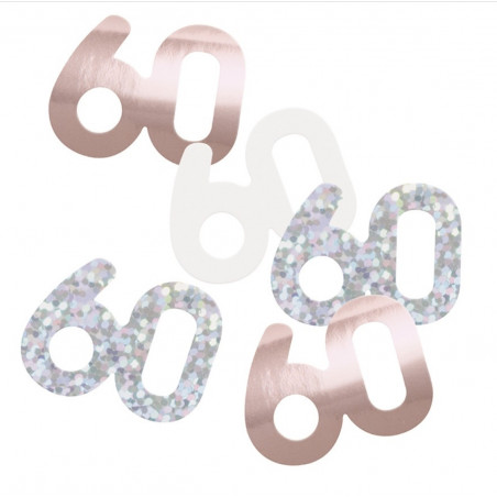 Rose Gold 60th Birthday Confetti