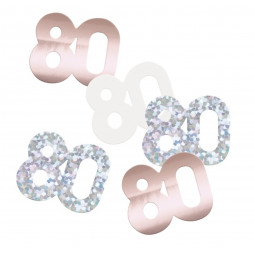 Rose Gold 80th Birthday Confetti