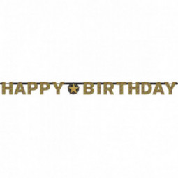 Gold Happy Birthday Banner