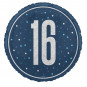 Blue 16th Birthday Round Foil Balloon - Inflated