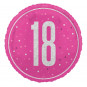 Pink 18th Birthday Round Foil Balloon - Inflated