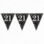 Black and Gold Happy 21st Birthday Plastic Bunting