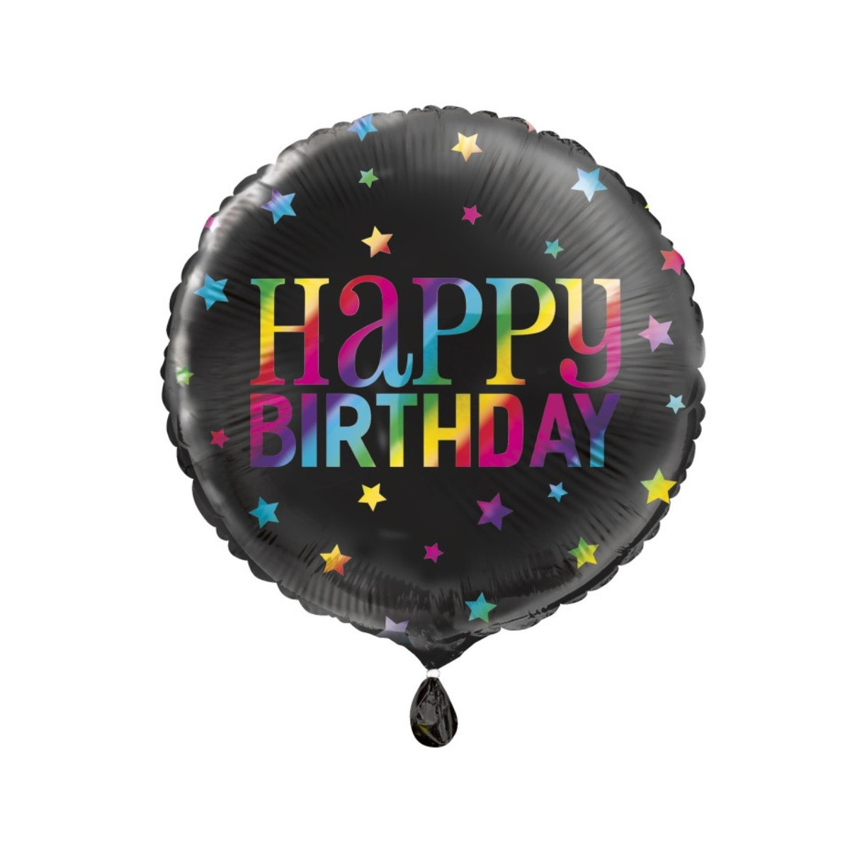 Rainbow Happy Birthday Round Foil Balloon - Inflated