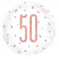 Rose Gold 50th Birthday Round Foil Balloon - Inflated