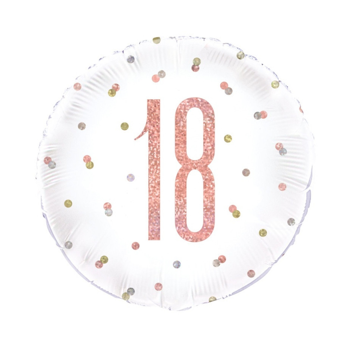 Rose Gold 18th Birthday Round Foil Balloon - Inflated