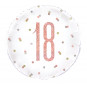 Rose Gold 18th Birthday Round Foil Balloon - Inflated