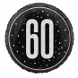 Black 60th Birthday Round Foil Balloon - Inflated