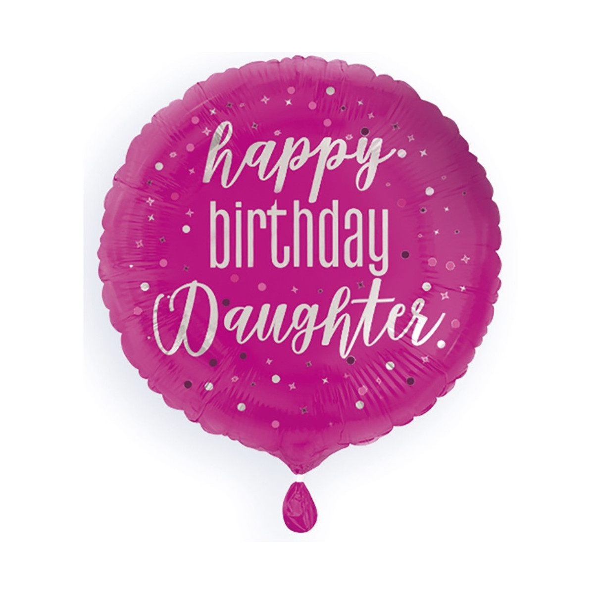 Pink Happy Birthday Daughter Round Foil Balloon - Inflated