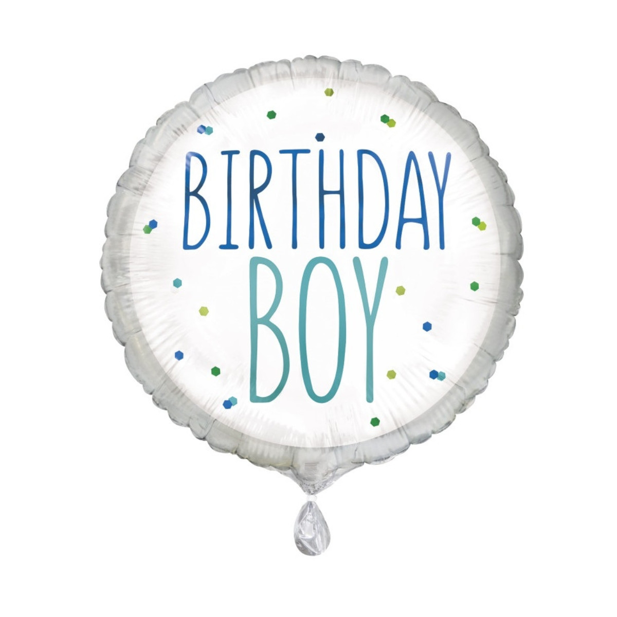 Birthday Boy Round Foil Balloon - Inflated