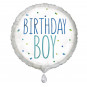 Birthday Boy Round Foil Balloon - Inflated
