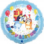 Bluey Happy Birthday Round Foil Balloon - Inflated