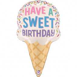 Have A Sweet Birthday Ice Cream Supershape Foil Balloon - Inflated