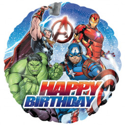 Avengers Happy Birthday Round Foil Balloon - Inflated