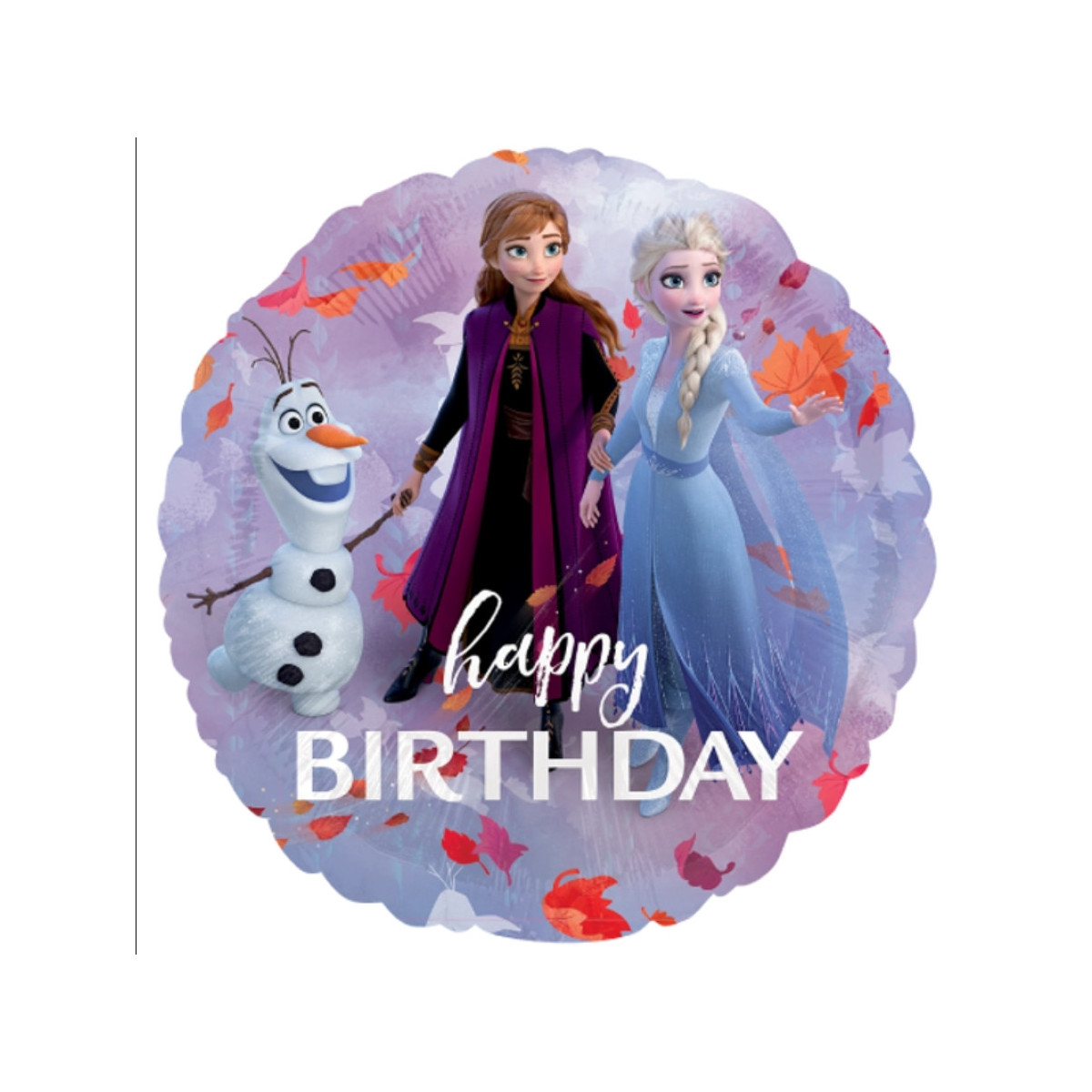 Frozen Happy Birthday Round Foil Balloon - Inflated