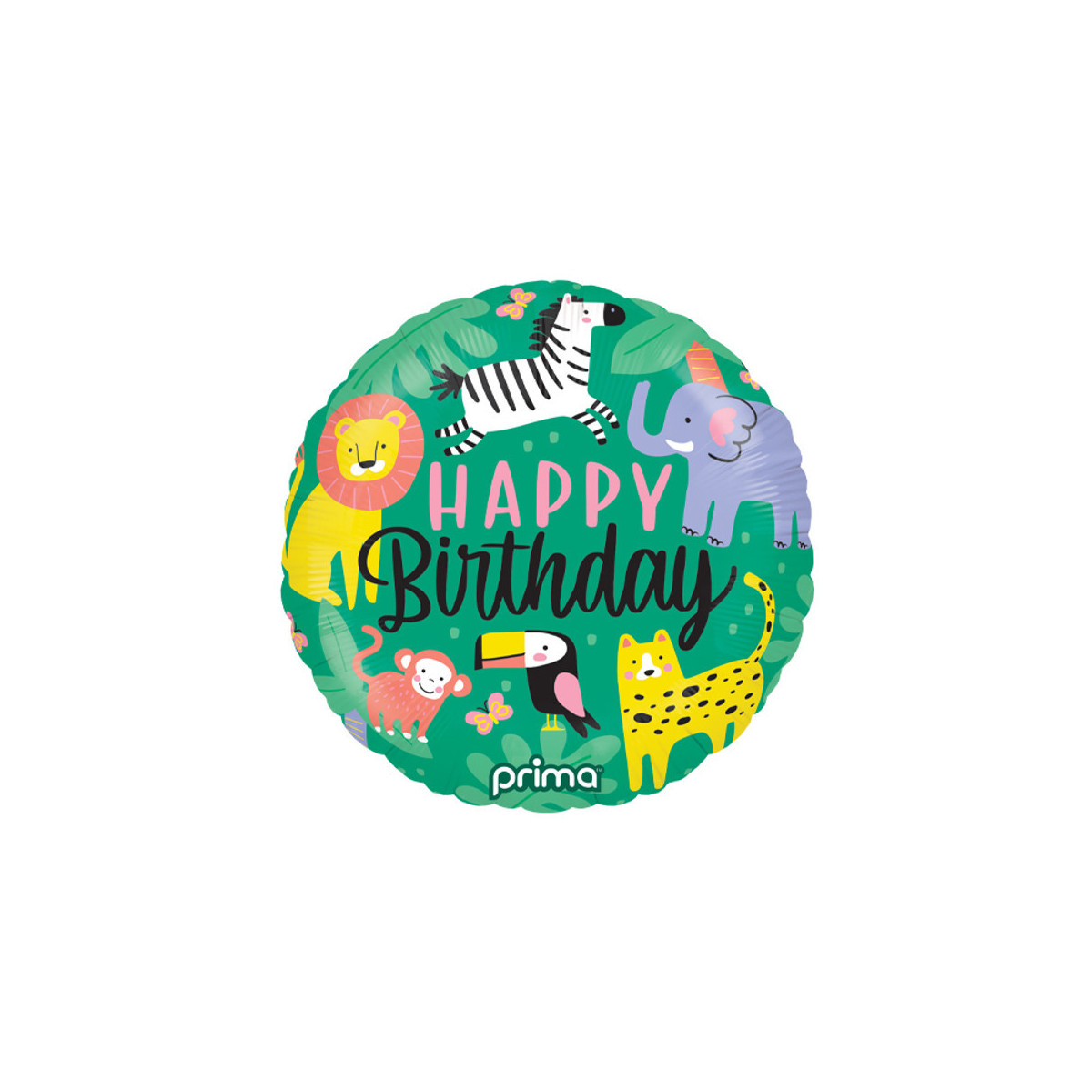 Jungle Happy Birthday Foil Balloon - Inflated