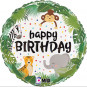 Jungle Happy Birthday Foil Balloon - Inflated