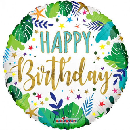 Jungle Happy Birthday Foil Balloon - Inflated