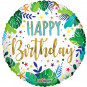 Jungle Happy Birthday Foil Balloon - Inflated